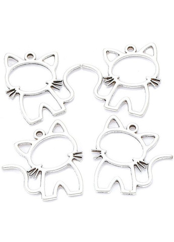 Підвіски металеві Кулон шарм кішка кіт котик Античне срібло 27 мм x 25 мм Finding (316249171)