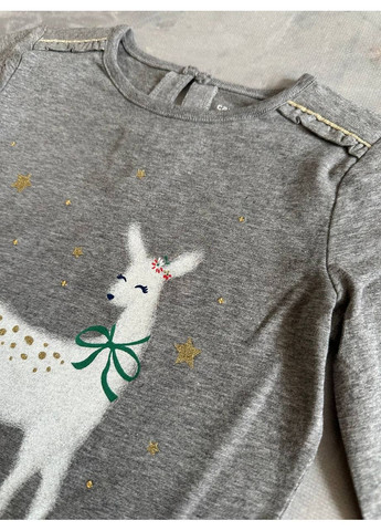 Серый лонгслив No Brand с рисунком