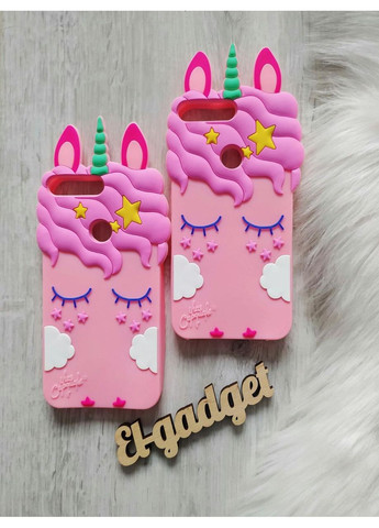 Чохол на Honor 8 pro рожевий Єдиноріг силіконовий 3d Huawei (360896268)