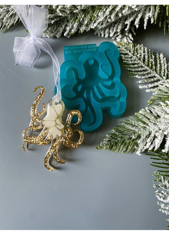 Молд Осьминог для новогодних игрушек на елку силиконовая форма для эпоксидной смолы No Brand (370566802)