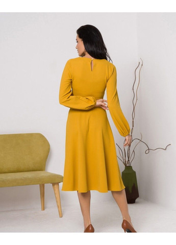 Помаранчева ділова сукня 12423 гірчичний ISSA PLUS