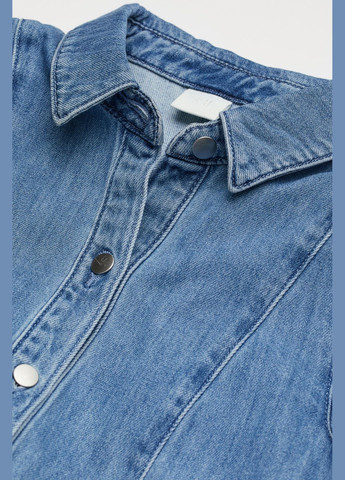 Синее кэжуал платье-рубашка H&M однотонное