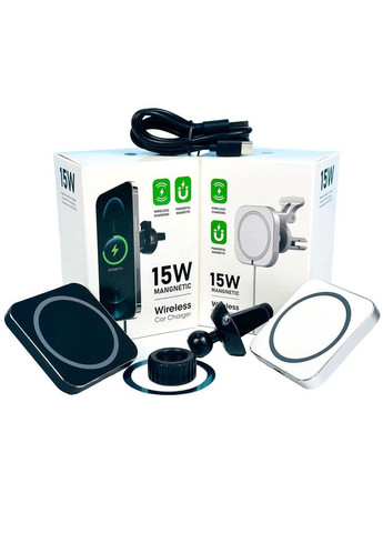 Автомобільний тримач телефону X20 з MagSafe та бездротовою зарядкою 15W для iPhone Білий No Brand (304255126)