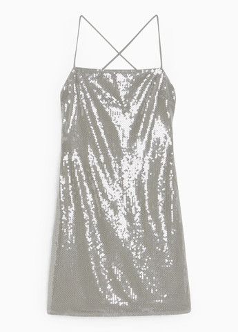 Оливкова (хакі) кежуал сукня у паєтки C&A однотонна