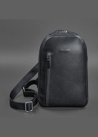 Кожаный рюкзак мужской слинг на одно плечо Chest Bag синий BlankNote (301871468)