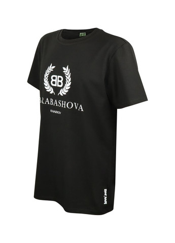 Черная футболка черная с коротким рукавом кулир с принтом barabashova 4PROFI