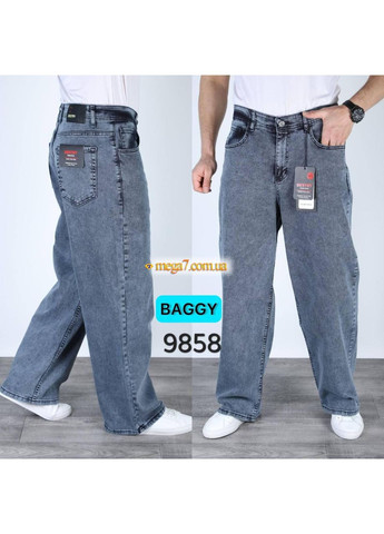 Джинси чоловічі широкі баггі прямі стрейч 29 сірі DESTRY (354332046)