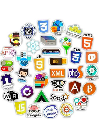 Стікерпак вінілові наклейки МЕРЕЖА програмування. Набір No Brand (323141490)