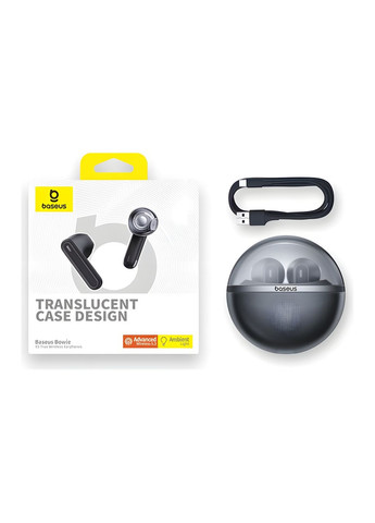 Стильные беспроводные наушники Bowie E5 TWS Bluetooth 5.3 black Baseus (370159657)