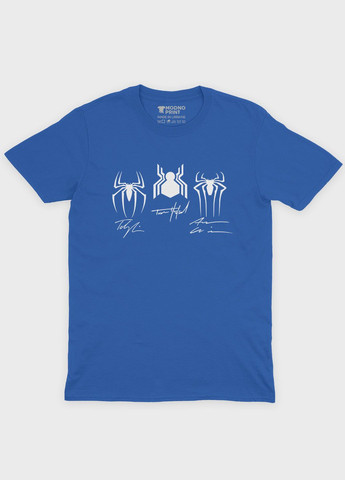 Синя демісезонна футболка для хлопчика з принтом супергероя - людина-павук (ts001-1-brr-006-014-098-b) Modno