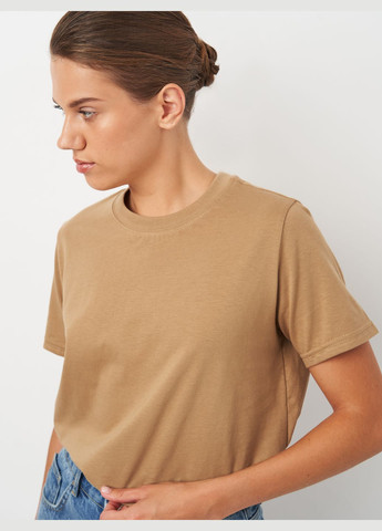 Футболка женская однотонная светло-бежевого цвета ТМ РОЗА Роза - (302223903)