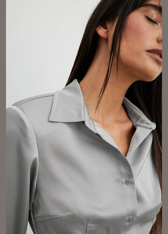 Сіра блуза демісезон,сірий, NA-KD