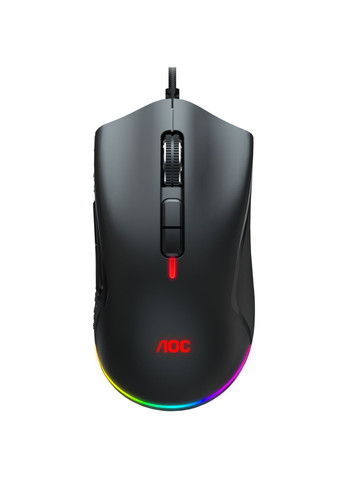 Мышка GM530 игровая, 16000dpi., 7кн., RGB PMW3389 Kailh switch черная AOC (347174423)