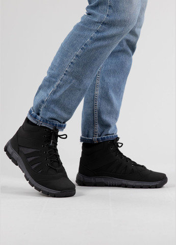 Черные зимние ботинки мужские зимние с мехом черные (лб 30) Lika