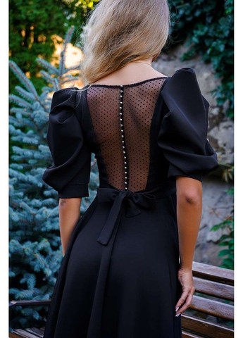 Чорна коктейльна сукня прозора спина 24049 чорна Tanita-Romario