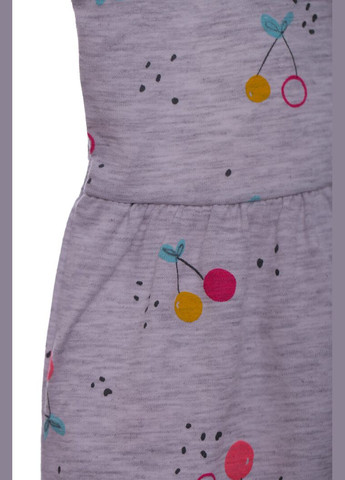 Сіра сукня трикотажна для дівчинки ferix з вишеньками світло-сіра 98 см (44866) BABYKROHA (317042737)