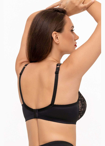 Чорний бюстгальтер балконет margo Kalyna з кісточками поліамід