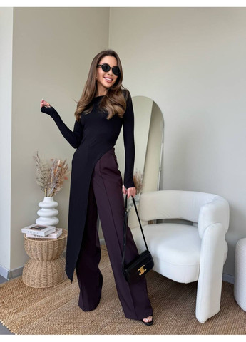 Женская туника асимметричного кроя с длинным разрезом MonCher (351554769)