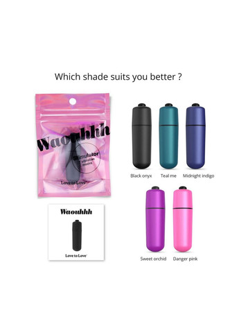 Віброкуля Love To Love WAOUHHH - BLACK ONYX, 7 режимів, на батарейках No Brand (366878440)