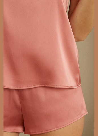 Рожева всесезон шовкова піжама із шортами майка + шорти Forly Kimberly SH0011-95-78 rose