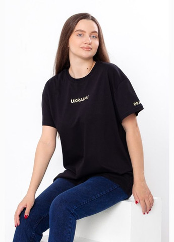 Черная летняя женская футболка "family look" с коротким рукавом Носи своє