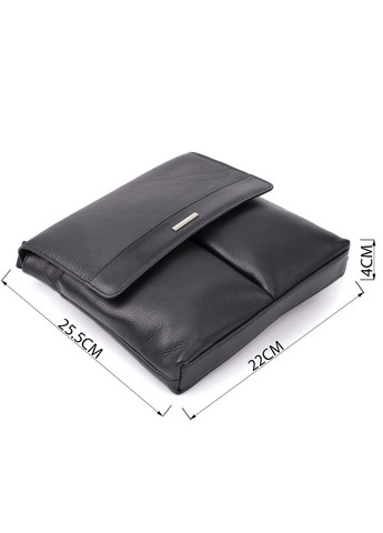 Мужская сумка через плечо из зернистой натуральной кожи 20865_1 (9270G-25 nero) Черный Tony Perotti (362046799)