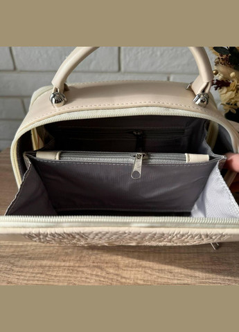 Жіноча міні сумочка клатч рептилія чорна, маленька каркасна сумка під рептилію Молочний No Brand (334730278)