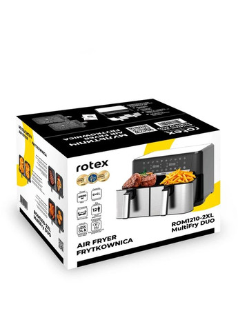 Мультипечь ROM1210-2XL MultiFry DUO 11 программ 12 л(6+6 л) LED дисплей 2800 Вт Черный с серым Rotex (370606728)