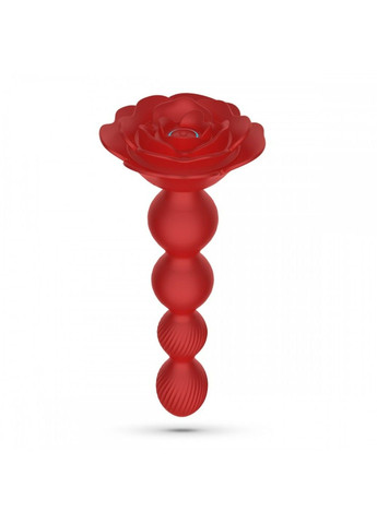 Анальна ялинка Троянда з вібрацією та ротацією Rosaline, з пультом, силіконова, червона Crushious (292012191)
