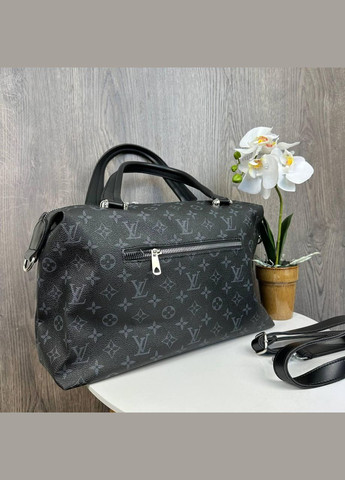 Большая вместительная женская сумка из экокожи с плечевым ремнем черная (sku_1097ЧЛ) No Brand (330576102)