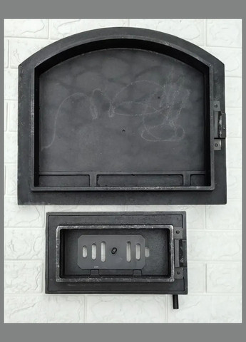 Двери чугунные для камина и печки 42х49см + поддувочные 19x33см - комплект. Булат (327880492)