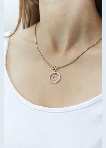 Підвіс срібний із золотом буква С 050пСР No Brand (316398491)