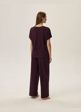 Фиолетовая всесезон женская пижама футболка + брюки Henderson