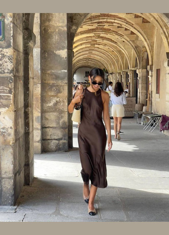 Коричнева святковий, карнавальний, вечірня сукня з шовку армані — нова колекція! з відкритими плечима queensleep_7km