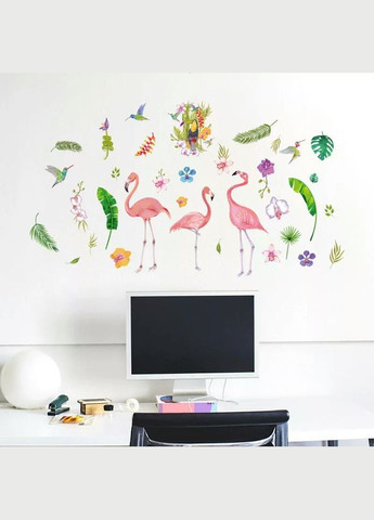 Виниловая наклейка в детскую Три фламинго (лист 60 х 90 см) Б414 No Brand (302241841)