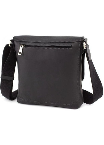 Сумка месенджер чоловіча шкіряна через плече Чорний Crazy Horse 40683 Grande Pelle (361348751)