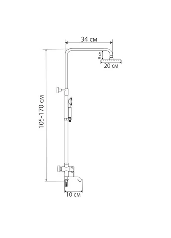 Душевая колонна со смесителем и удлинителем Hansberg (HB0923) Haiba 009-J (388584801)