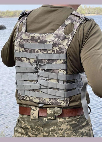 Жилет молли тактический плитоноска облегченная MOLLE олива зеленая военная армейская No Brand (299461007)