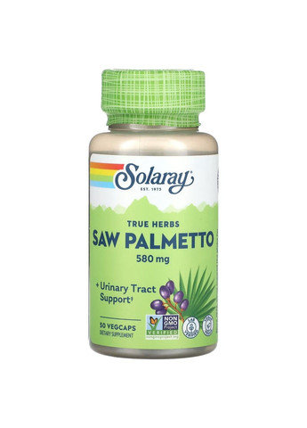 Ягоди Пальметто Saw Palmetto Berry 580мг - 50 вег.капсул Solaray (286330399)