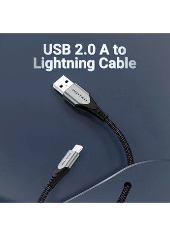 Кабель USB 2.0 A to Lightning Cable 2M Gray Aluminum Alloy Type (LABHH) Vention (388967194)