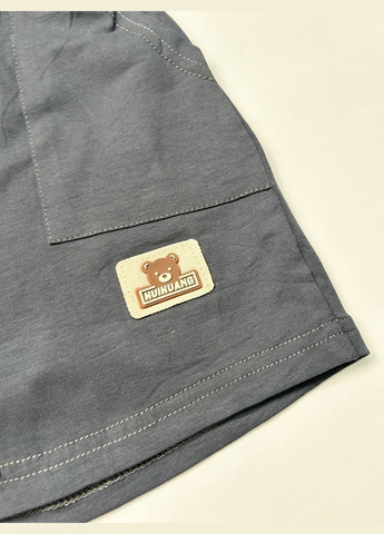 Комбінований літній костюм на літо хлопчику футболка і шорти з ведмедиком темно-сірий 10521 No Brand