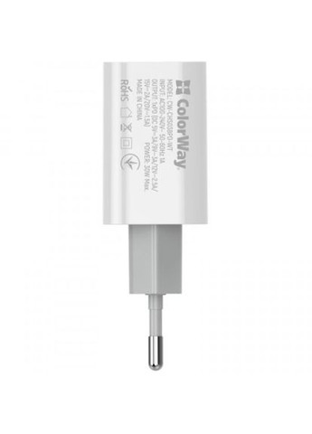 Зарядний пристрій PD Port PPS USB TypeC (30W) white (CW-CHS038PD-WT) Colorway pd port pps usb type-c (30w) white (268144227)