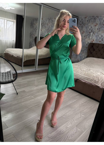 Зеленое повседневный платье DK/DL Мода без кордонів однотонное