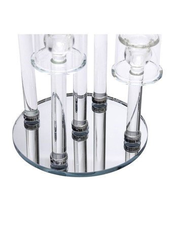 Підсвічник скляний на 5 свічок 20×72.5 см підсвічник декоративний прозорий на ніжці HP-4-64 Yiwu (370973848)