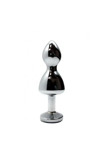 Металлическая анальна пробка Lollypop Double Ball Metal Plug Blue S, диаметр 2,8 см, длина 8, Wooomy (298473400)