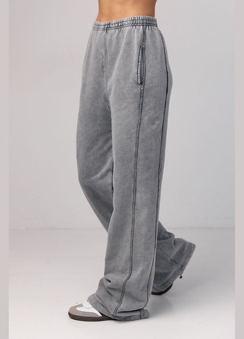 Жіночі трикотажні штани із затяжками внизу - сірий Lurex (293293067)