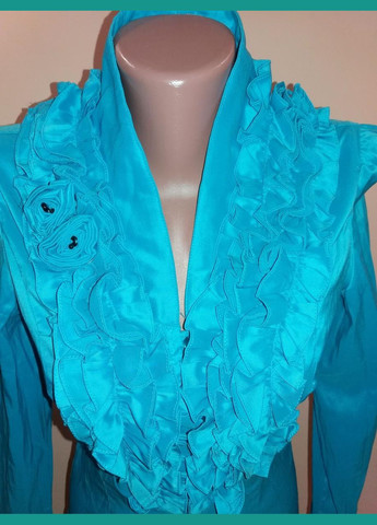 Голубая женская блузка с длинным рукавом р. 42 голубой TATU