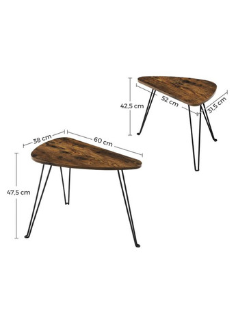 Комплект журнальних столиків Oskar в стилі Loft Leobert (361951791)