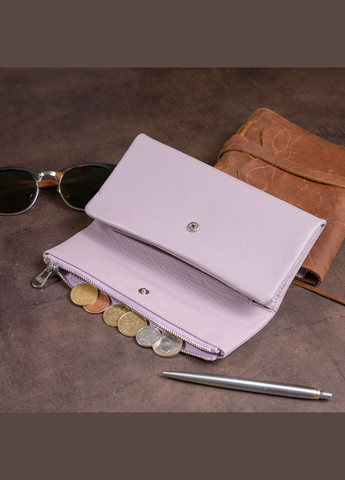 Жіночий клатч конверт з кишенею для мобільного шкіряний 19269 Ліловий st leather (306881455)