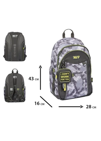 Рюкзак школьный TS-60L Grey 550405 19.3 л Yes (393661739)